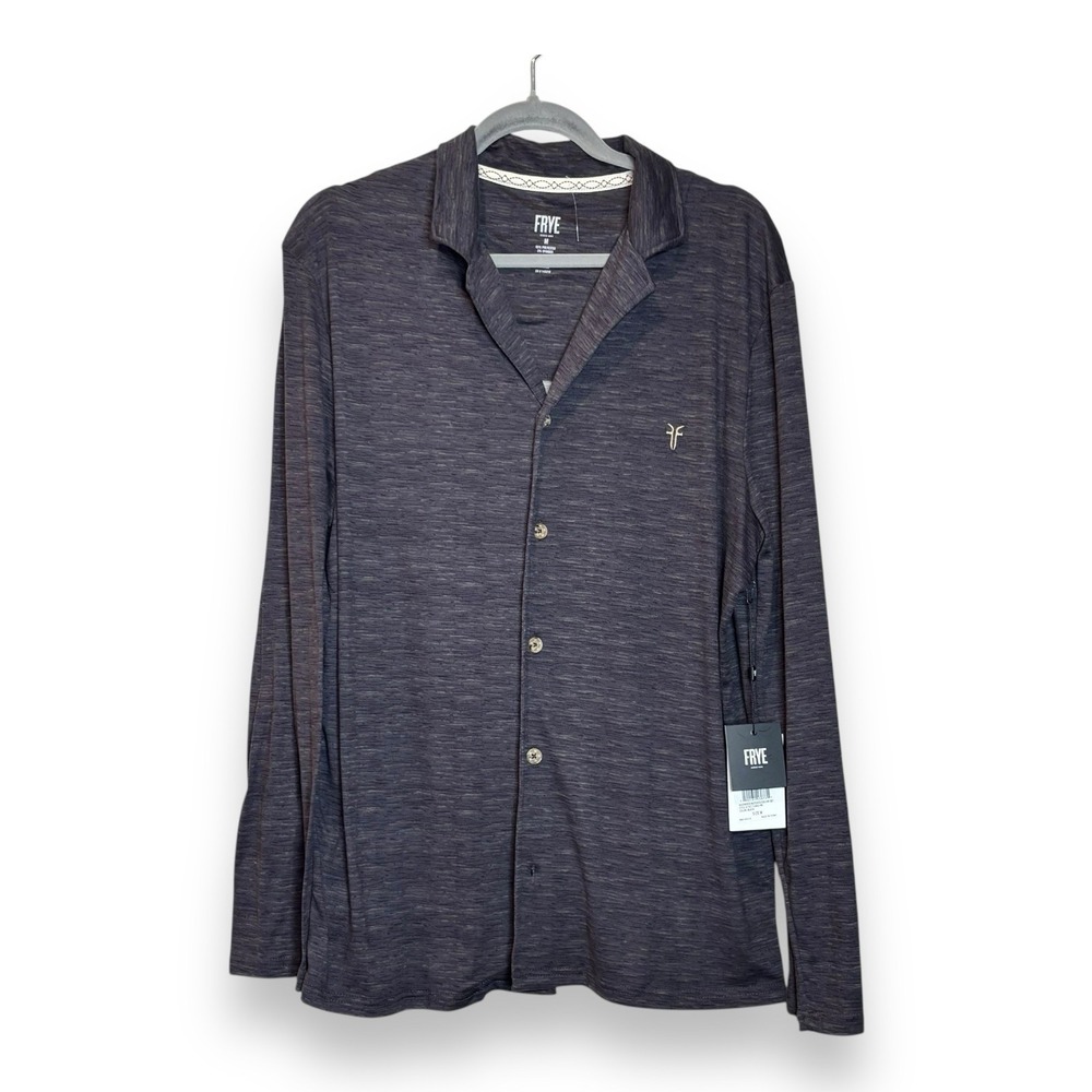 Frye Men's Heathered Notched Collar Premium Pajama Loungewear Top Size‎ M Black